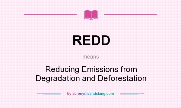 What does REDD mean? It stands for Reducing Emissions from Degradation and Deforestation