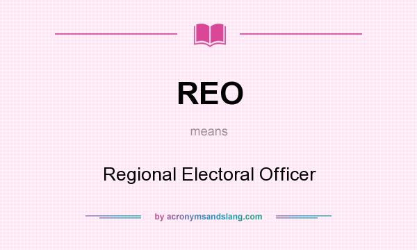 What does REO mean? It stands for Regional Electoral Officer