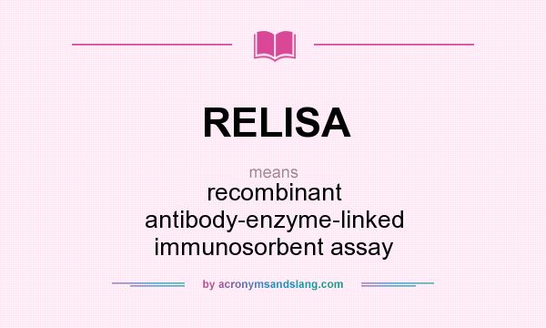 What does RELISA mean? It stands for recombinant antibody-enzyme-linked immunosorbent assay