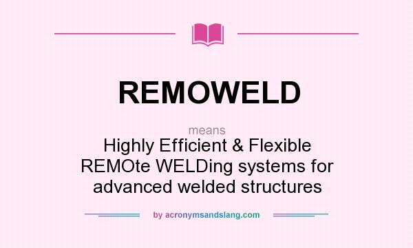 What does REMOWELD mean? It stands for Highly Efficient & Flexible REMOte WELDing systems for advanced welded structures