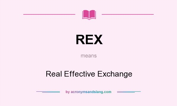 What does REX mean? It stands for Real Effective Exchange
