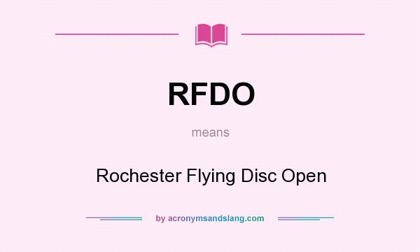 What does RFDO mean? It stands for Rochester Flying Disc Open