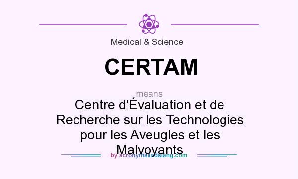 What does CERTAM mean? It stands for Centre d`Évaluation et de Recherche sur les Technologies pour les Aveugles et les Malvoyants