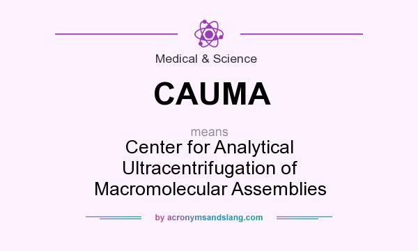 What does CAUMA mean? It stands for Center for Analytical Ultracentrifugation of Macromolecular Assemblies