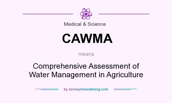 What does CAWMA mean? It stands for Comprehensive Assessment of Water Management in Agriculture
