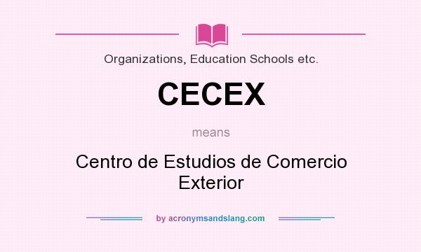 What does CECEX mean? It stands for Centro de Estudios de Comercio Exterior