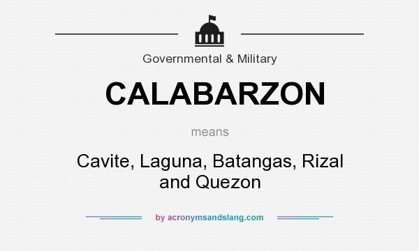 What does CALABARZON mean? It stands for Cavite, Laguna, Batangas, Rizal and Quezon