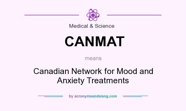 What does CANMAT mean? It stands for Canadian Network for Mood and Anxiety Treatments