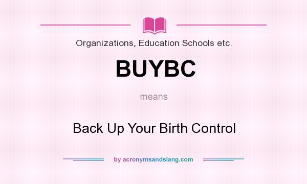 What does BUYBC mean? It stands for Back Up Your Birth Control
