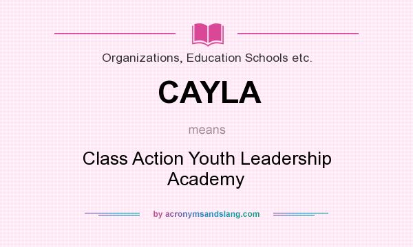 What does CAYLA mean? It stands for Class Action Youth Leadership Academy