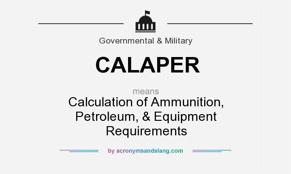 What does CALAPER mean? It stands for Calculation of Ammunition, Petroleum, & Equipment Requirements