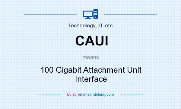 What does CAUI mean? It stands for 100 Gigabit Attachment Unit Interface