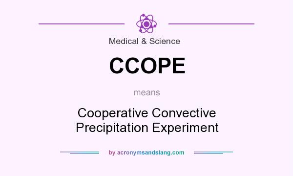 What does CCOPE mean? It stands for Cooperative Convective Precipitation Experiment