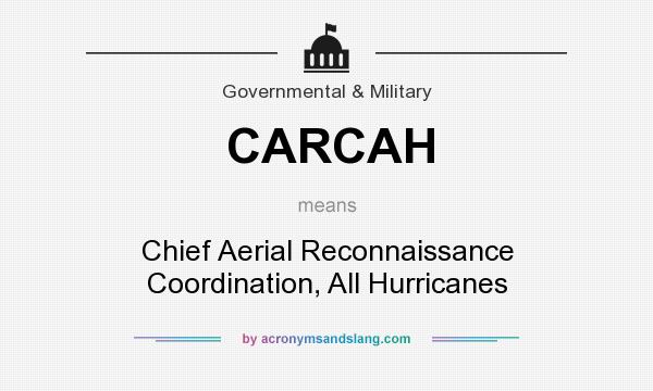 What does CARCAH mean? It stands for Chief Aerial Reconnaissance Coordination, All Hurricanes