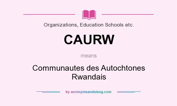 What does CAURW mean? It stands for Communautes des Autochtones Rwandais