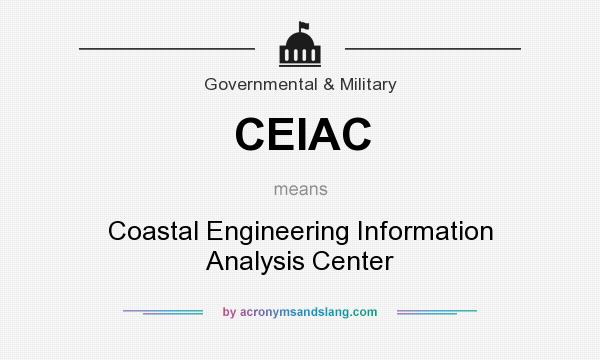 What does CEIAC mean? It stands for Coastal Engineering Information Analysis Center