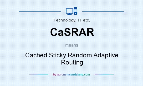 What does CaSRAR mean? It stands for Cached Sticky Random Adaptive Routing