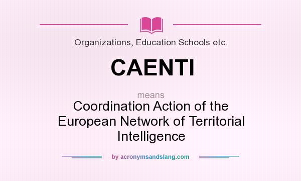 What does CAENTI mean? It stands for Coordination Action of the European Network of Territorial Intelligence