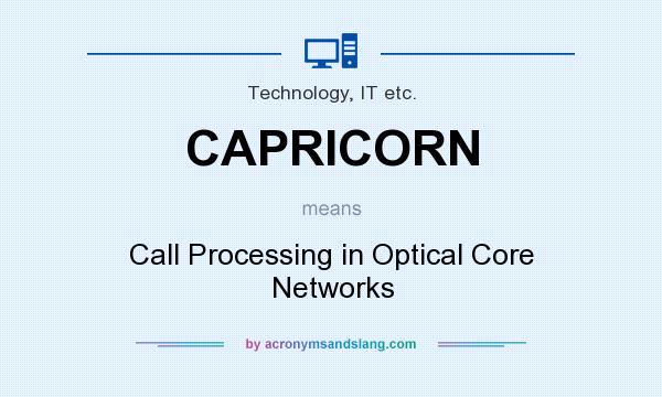 What does CAPRICORN mean? It stands for Call Processing in Optical Core Networks