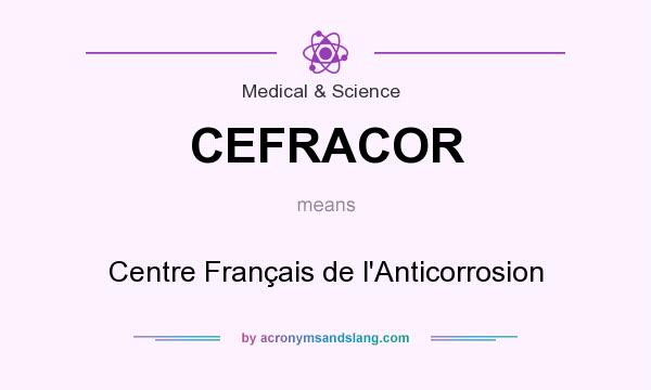 What does CEFRACOR mean? It stands for Centre Français de l`Anticorrosion