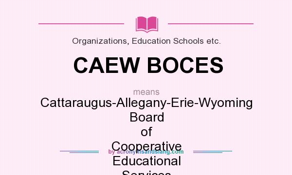 What does CAEW BOCES mean? It stands for Cattaraugus-Allegany-Erie-Wyoming Board of Cooperative Educational Services