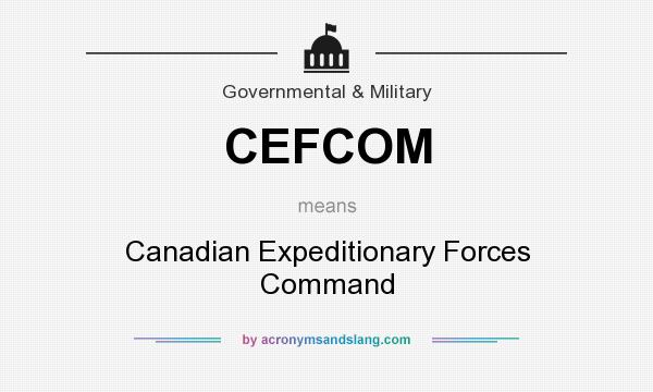 What does CEFCOM mean? It stands for Canadian Expeditionary Forces Command