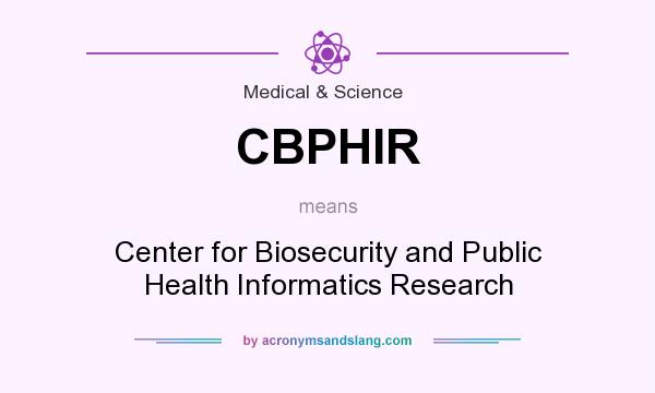 What does CBPHIR mean? It stands for Center for Biosecurity and Public Health Informatics Research