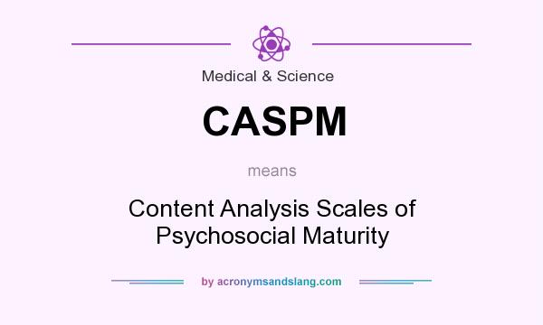 What does CASPM mean? It stands for Content Analysis Scales of Psychosocial Maturity