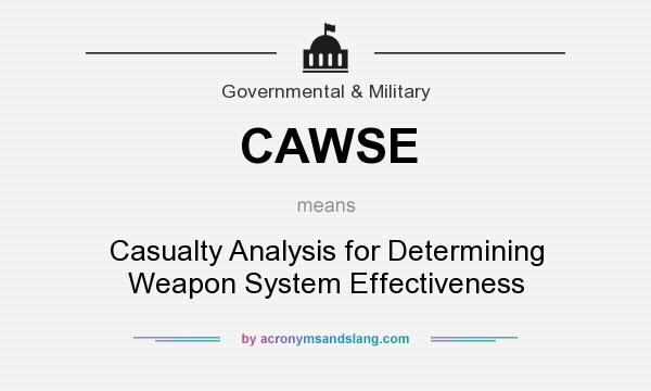 What does CAWSE mean? It stands for Casualty Analysis for Determining Weapon System Effectiveness