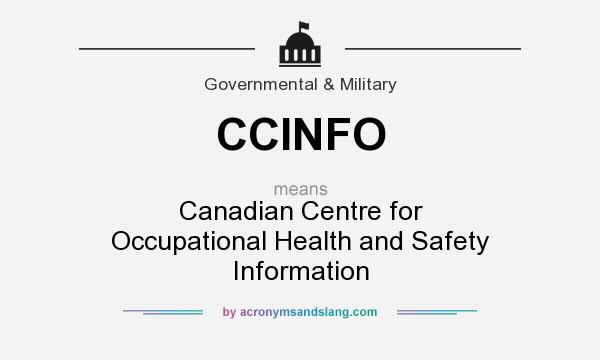 What does CCINFO mean? It stands for Canadian Centre for Occupational Health and Safety Information