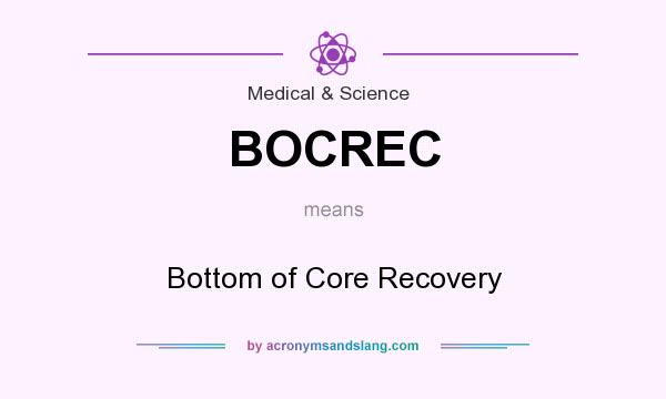 What does BOCREC mean? It stands for Bottom of Core Recovery