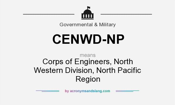 What does CENWD-NP mean? It stands for Corps of Engineers, North Western Division, North Pacific Region