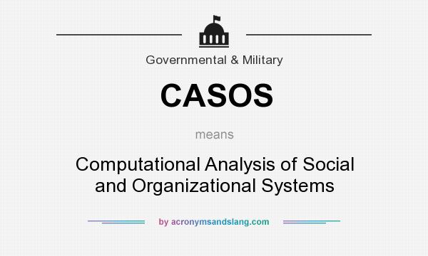 What does CASOS mean? It stands for Computational Analysis of Social and Organizational Systems