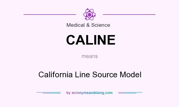 What does CALINE mean? It stands for California Line Source Model