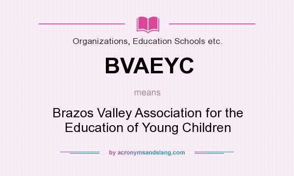What does BVAEYC mean? It stands for Brazos Valley Association for the Education of Young Children