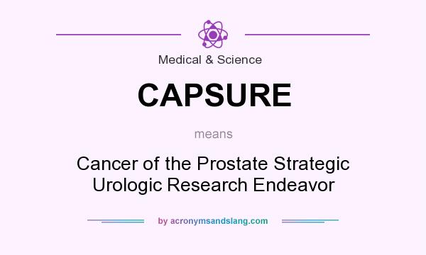 What does CAPSURE mean? It stands for Cancer of the Prostate Strategic Urologic Research Endeavor
