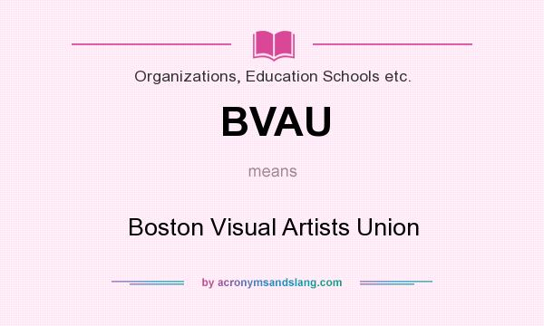 What does BVAU mean? It stands for Boston Visual Artists Union