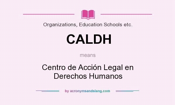 What does CALDH mean? It stands for Centro de Acción Legal en Derechos Humanos