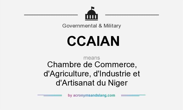 What does CCAIAN mean? It stands for Chambre de Commerce, d`Agriculture, d`Industrie et d`Artisanat du Niger