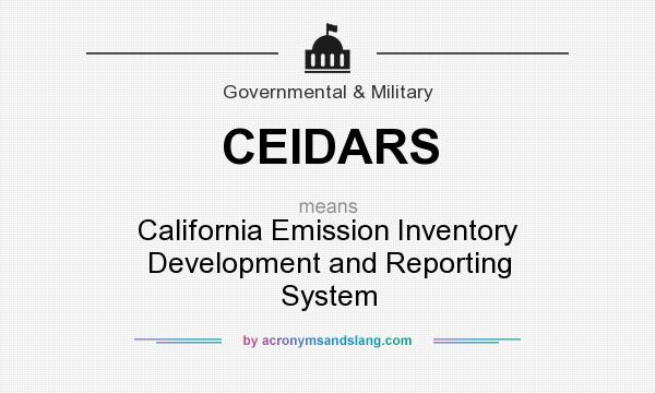 What does CEIDARS mean? It stands for California Emission Inventory Development and Reporting System