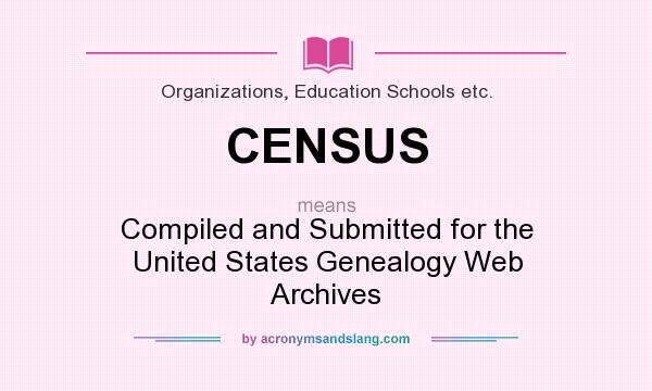 What does CENSUS mean? It stands for Compiled and Submitted for the United States Genealogy Web Archives