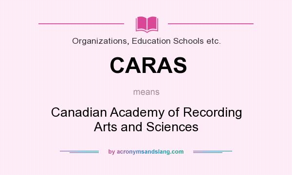 What does CARAS mean? It stands for Canadian Academy of Recording Arts and Sciences