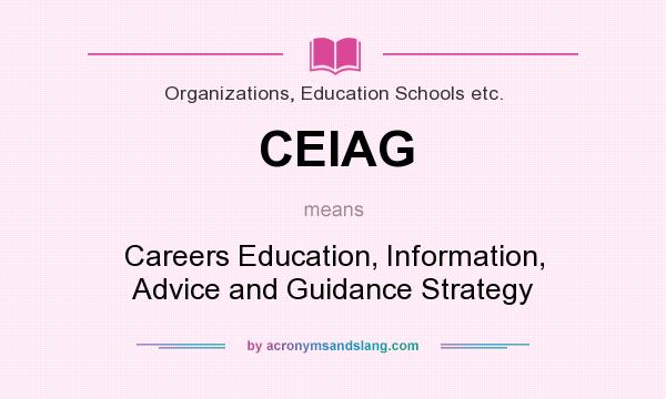 What does CEIAG mean? It stands for Careers Education, Information, Advice and Guidance Strategy