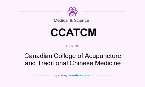 What does CCATCM mean? It stands for Canadian College of Acupuncture and Traditional Chinese Medicine