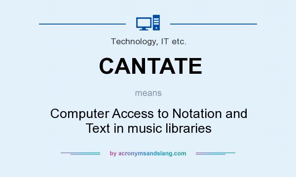 What does CANTATE mean? It stands for Computer Access to Notation and Text in music libraries