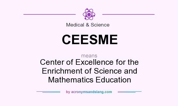 What does CEESME mean? It stands for Center of Excellence for the Enrichment of Science and Mathematics Education