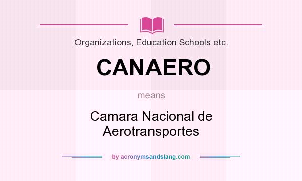What does CANAERO mean? It stands for Camara Nacional de Aerotransportes
