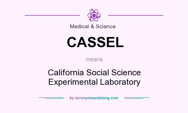 What does CASSEL mean? It stands for California Social Science Experimental Laboratory