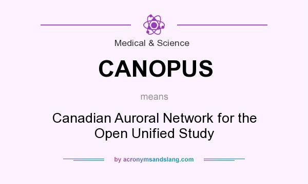 What does CANOPUS mean? It stands for Canadian Auroral Network for the Open Unified Study