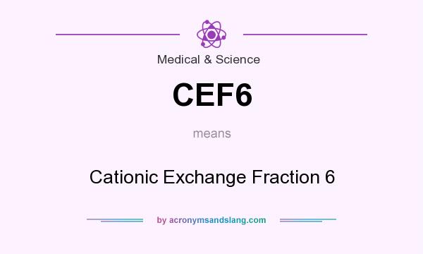 What does CEF6 mean? It stands for Cationic Exchange Fraction 6